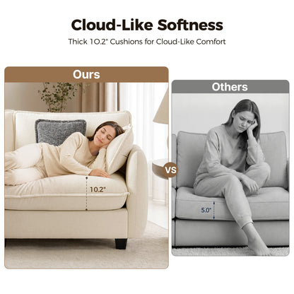 Oversized Cloud Modular Sectional Sofa, FSC Certified Sectional Couches with Ottoman for Living Room S0701