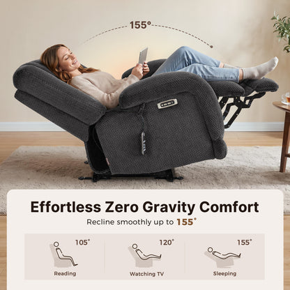 Power Reclining Loveseat with Heat and Massage, Fabric 6855