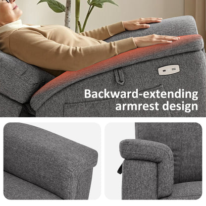 Power Lift Recliner Chair for Elderly, Massage and Heat, Fabric R7605