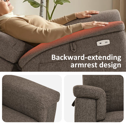 Power Lift Recliner Chair for Elderly, Massage and Heat, Fabric R7605