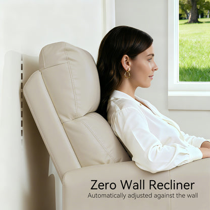 Zero Wall Hugger Recliners Chair for small space, Faux Leather PR699