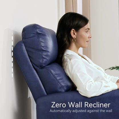 Zero Wall Hugger Recliners Chair for small space, Faux Leather PR699