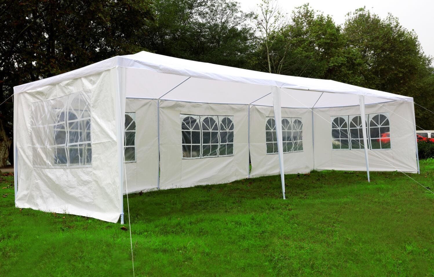 Mcombo 10'x30' White Canopy Party Outdoor Gazebo Wedding Tent 5 Removable Walls