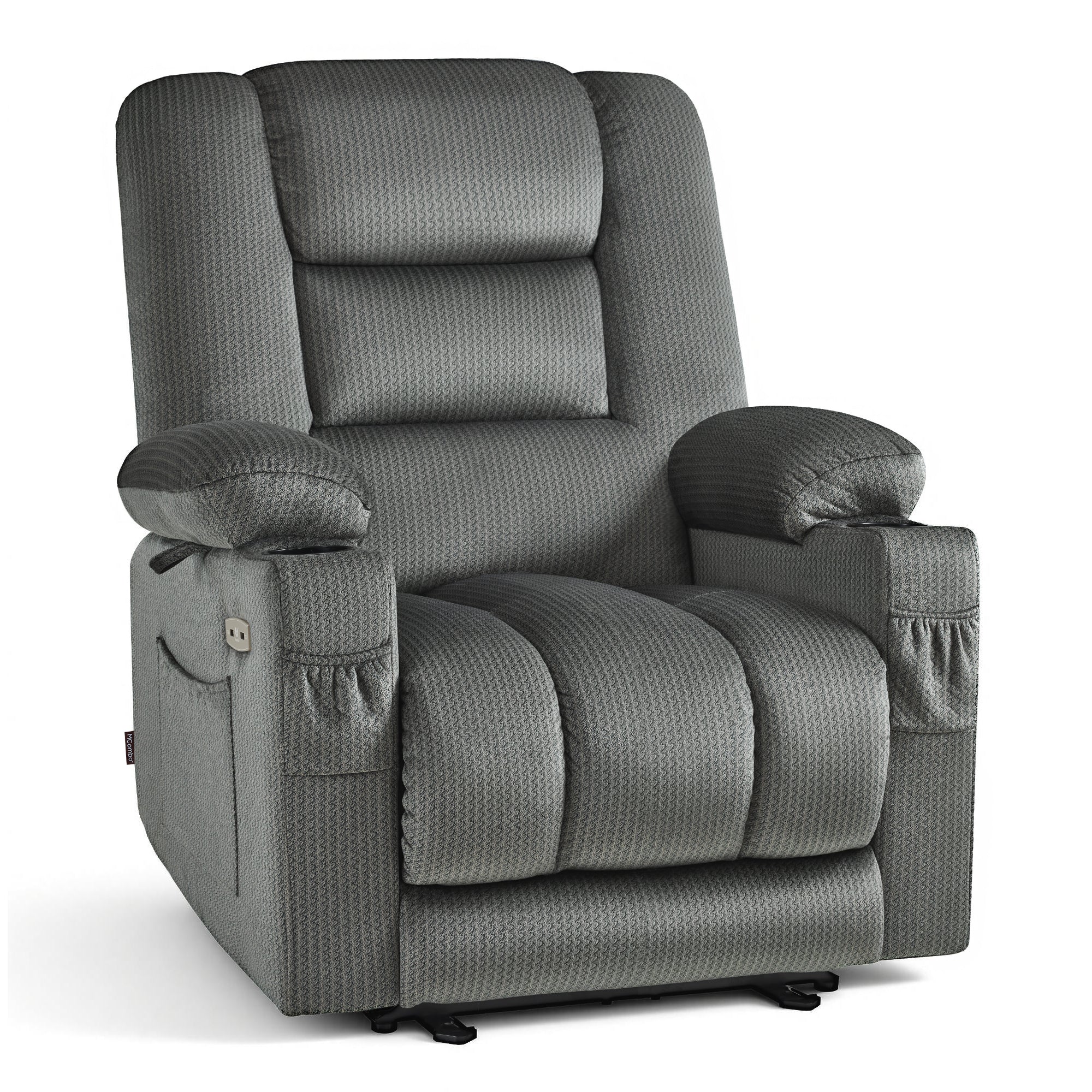 Power Recliner Chair with Heat and Massage, Fabric 6079|PR670|PR671