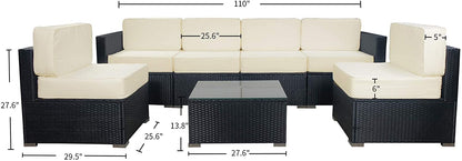 Replacment Cushion Covers for 7PC Wicker Sectional Sofa
