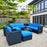 Mcombo Replacment Cushion Covers for 13 pcs Wicker Sectional Sofa set  Sofa  6085-thirteen 13