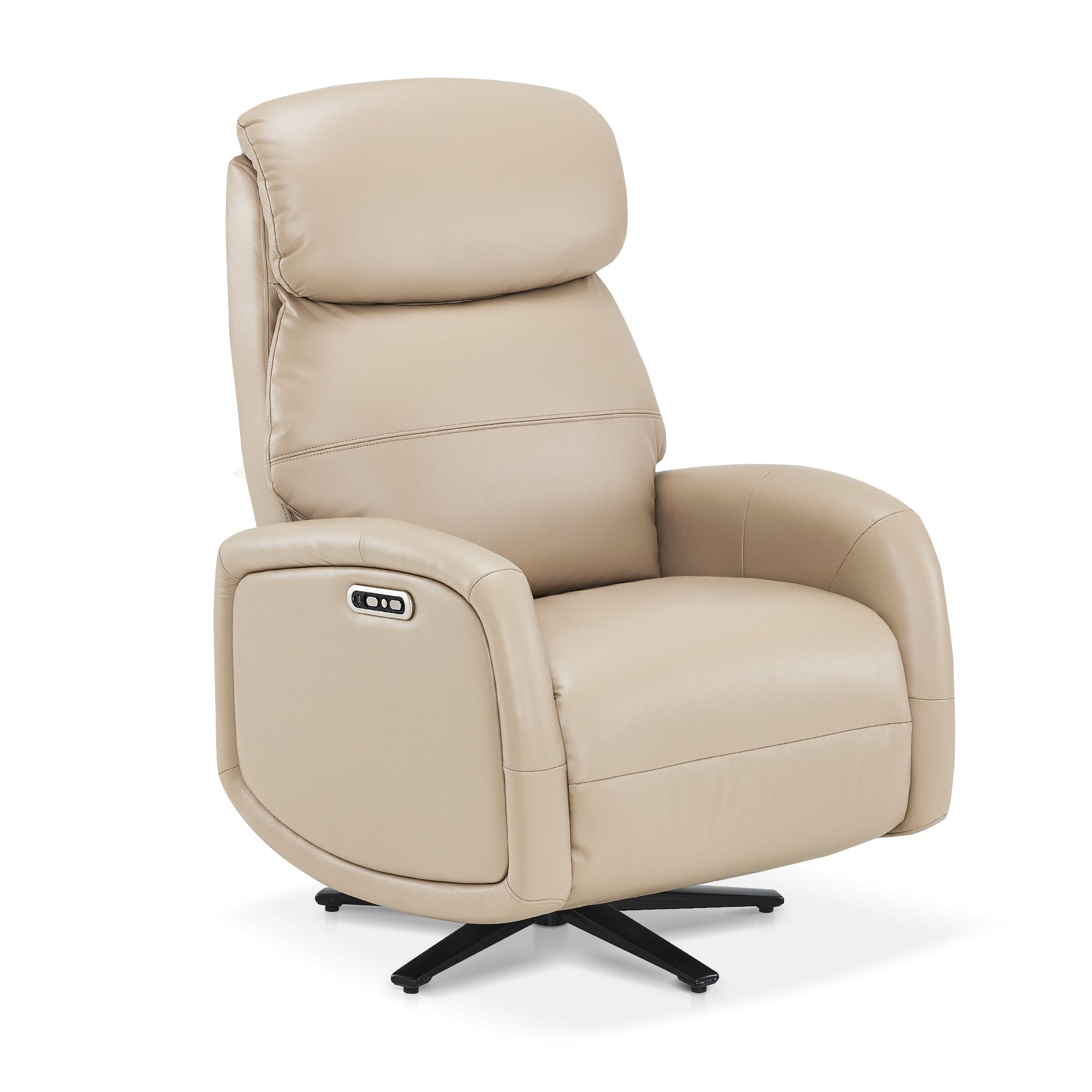 Dual Motor Power Recliner  Swivel Chair, Faux Leather 4610