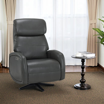 Dual Motor Power Recliner  Swivel Chair, Faux Leather 4610