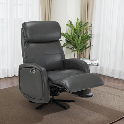 Dual Motor Power Recliner  Swivel Chair, Faux Leather 4610