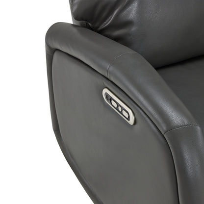 Dual Motor Power Recliner  Swivel Chair, Faux Leather 4610