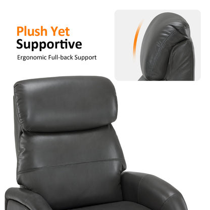 Dual Motor Power Recliner  Swivel Chair, Faux Leather 4610