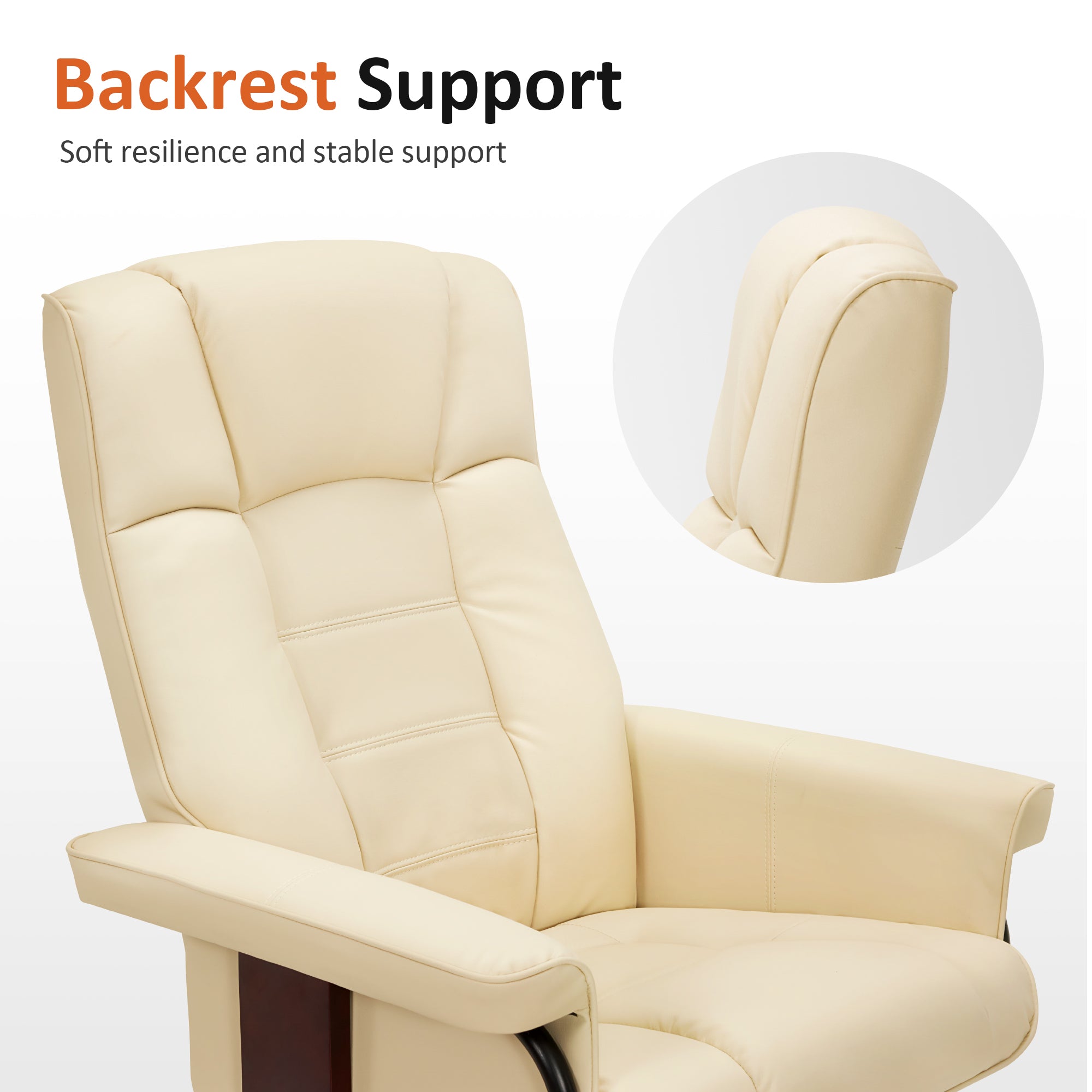 Swivel Recliner with Ottoman, Faux Leather 9019