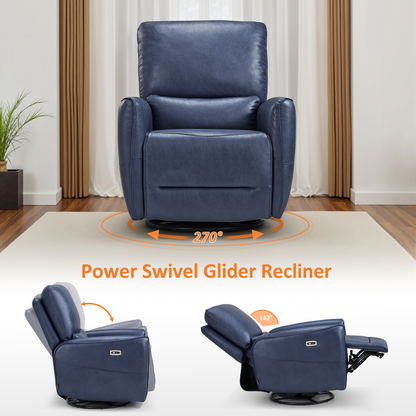 Power Swivel Rocker Recliner, Faux Leather 6922