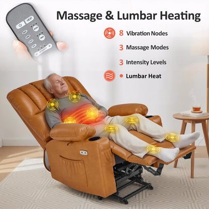 Power Lift Recliner Chair, Massage and Heat, Faux Leather 7095|7099|R7092|R7096