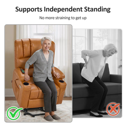Power Lift Recliner Chair, Massage and Heat, Faux Leather 7095|7099|R7092|R7096