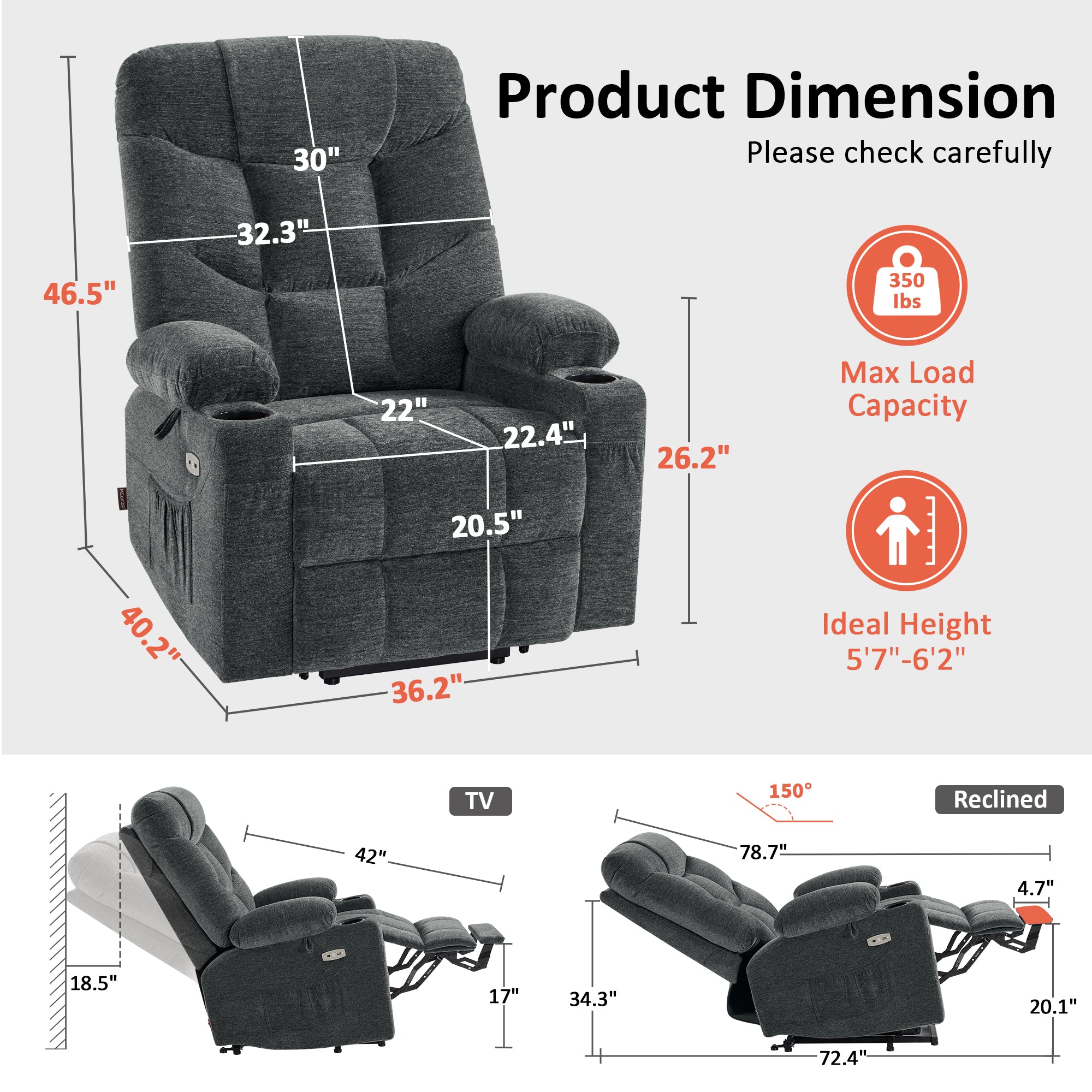 Power Lift Recliner Chair for Elderly, Fabric 7283|7281|7287|R7289|R7399