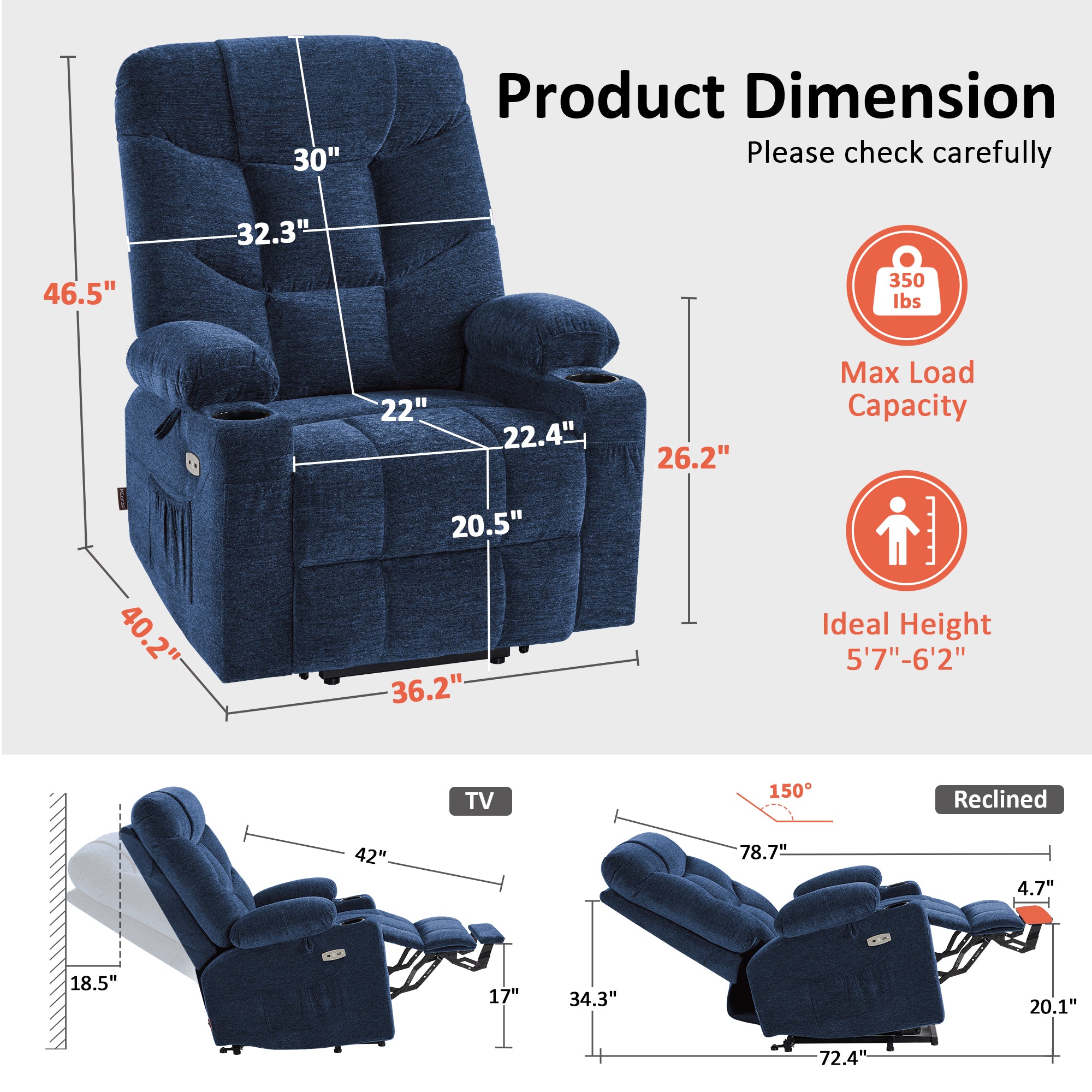 Power Lift Recliner Chair for Elderly, Fabric 7283|7281|7287|R7289|R7399