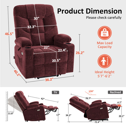 Power Lift Recliner Chair for Elderly, Fabric 7283|7287|R7289