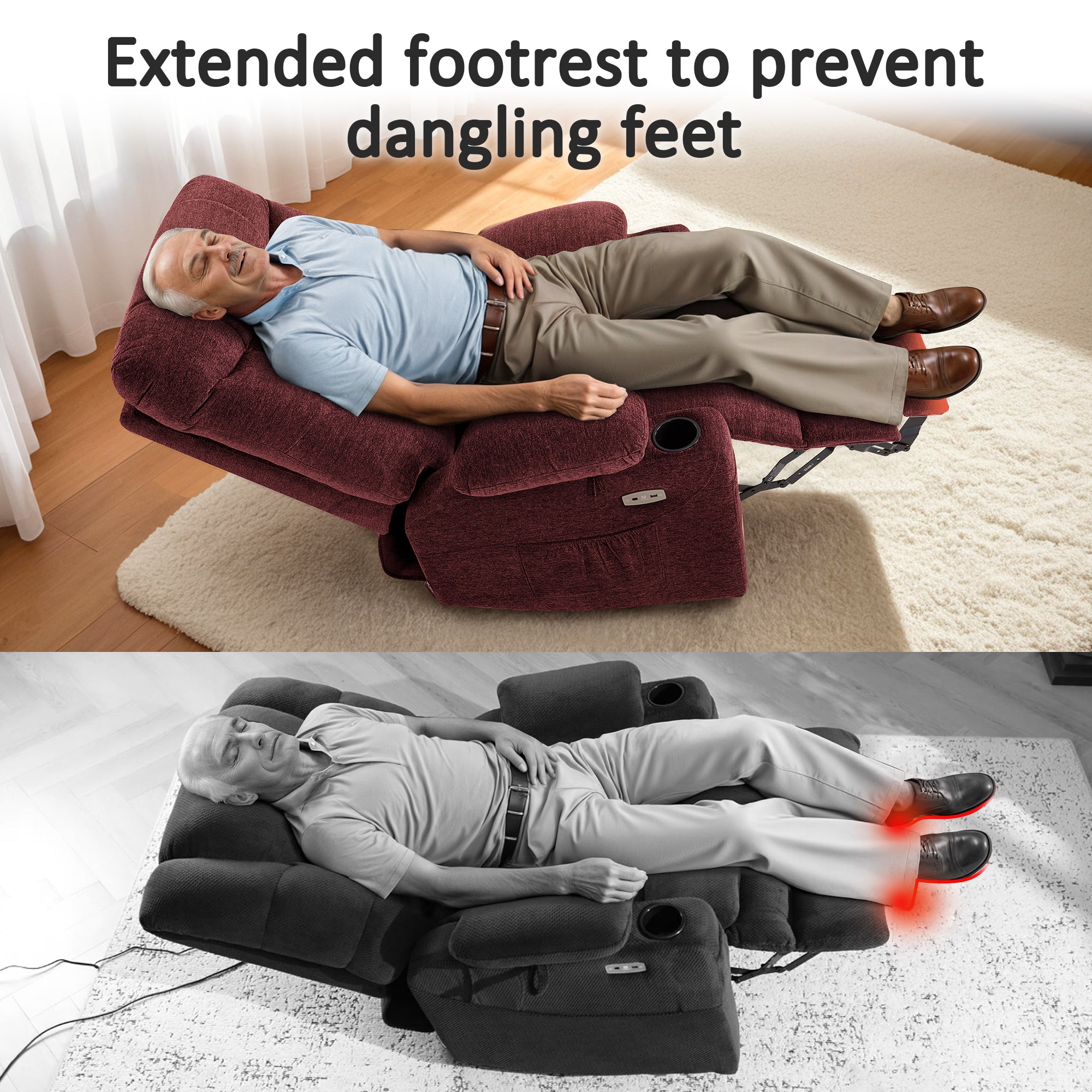 Power Lift Recliner Chair for Elderly, Fabric 7283|7287|R7289