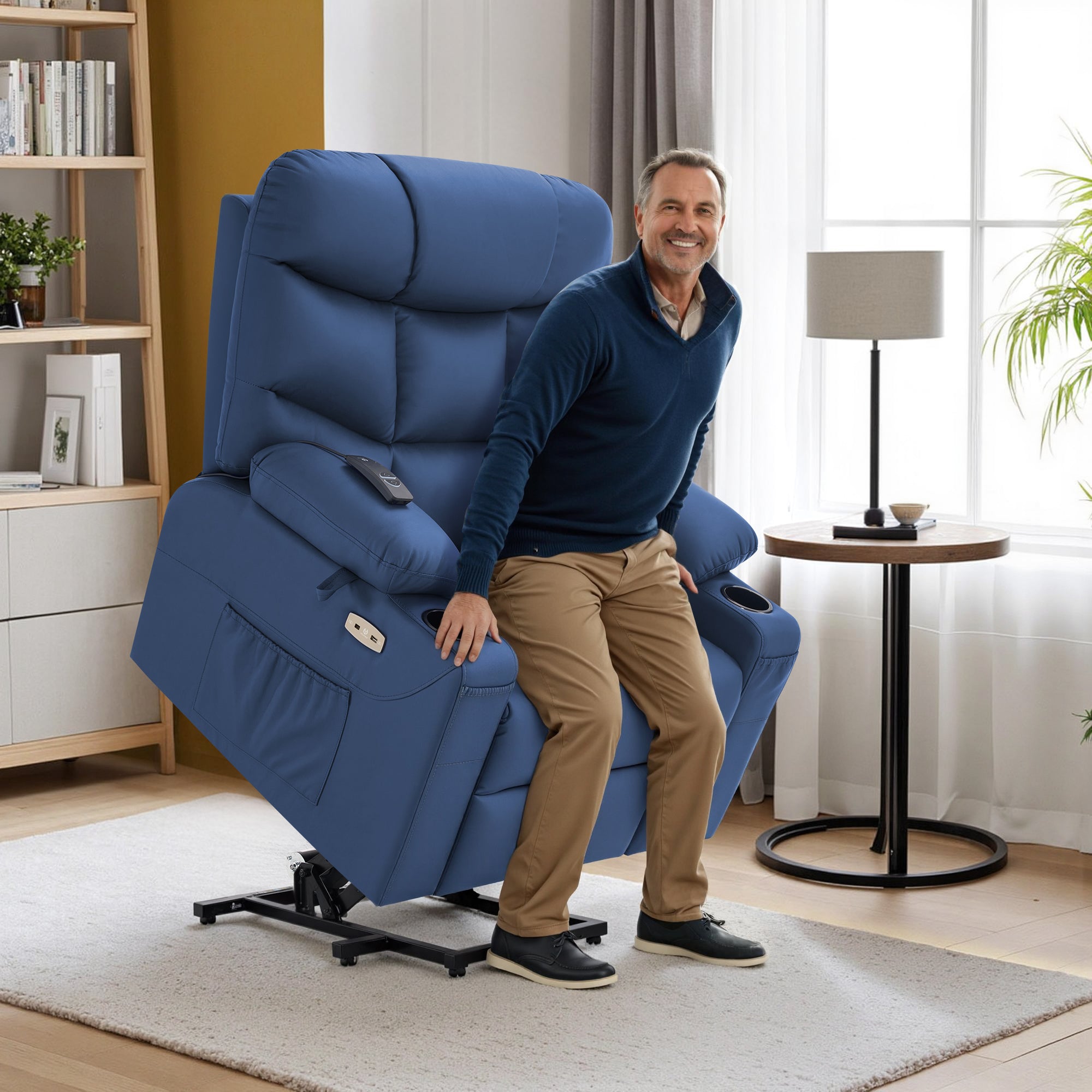 Power Lift Recliner Chair for Elderly, Faux Leather 7287|R7289