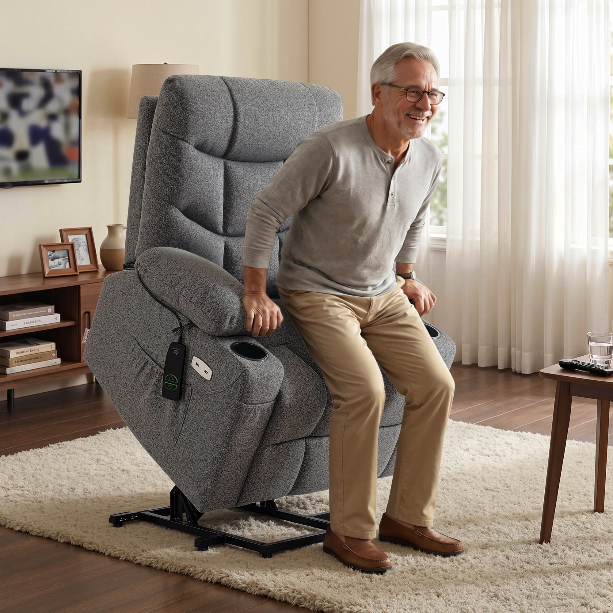 Power Lift Recliner Chair for Elderly, Fabric 7283|7281|7287|R7289|R7399