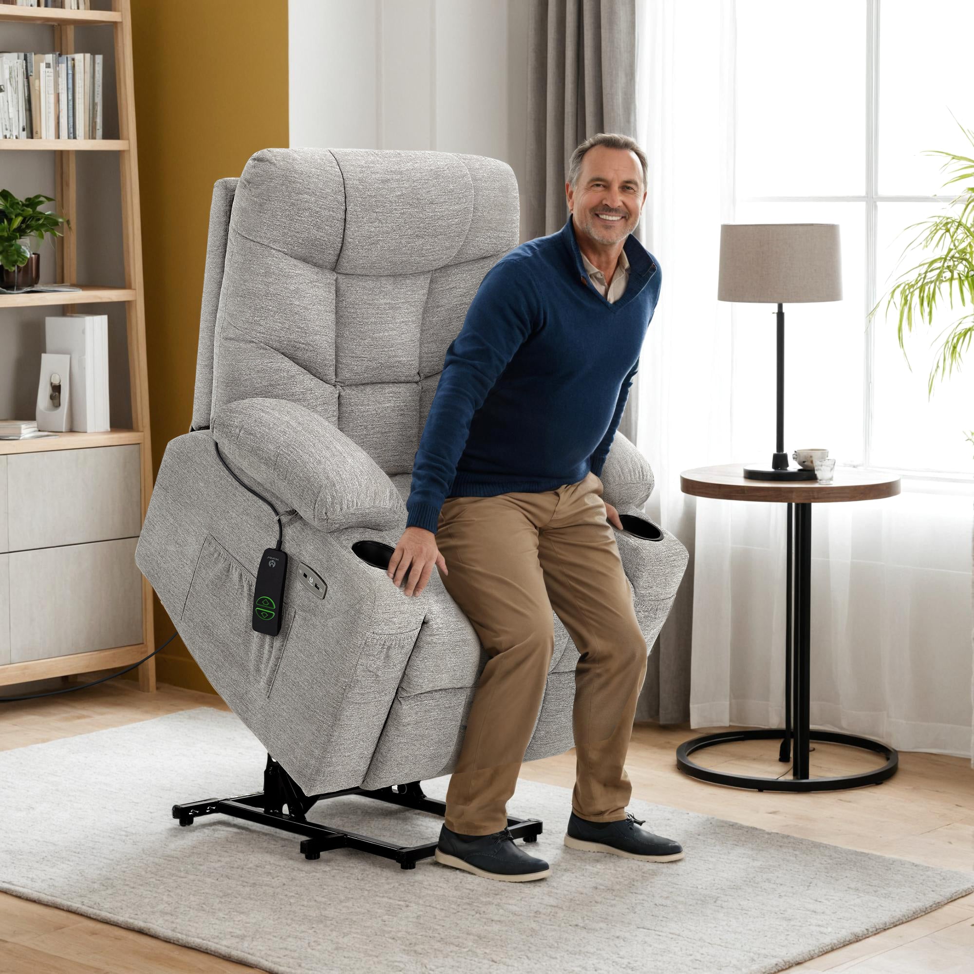 Power Lift Recliner Chair for Elderly, Fabric 7283|7287|R7289