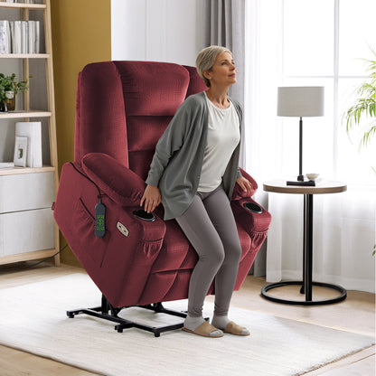 Power Lift Recliner Chair for Elderly, Massage and Heat, Fabric 7529|7549|7569|R7541|R7561