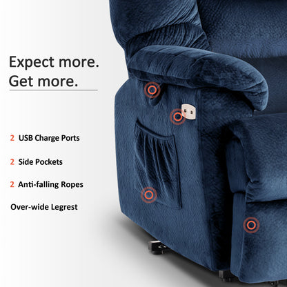 Power Lift Recliner Chair for Elderly, Dual Motor, Fabric 7630