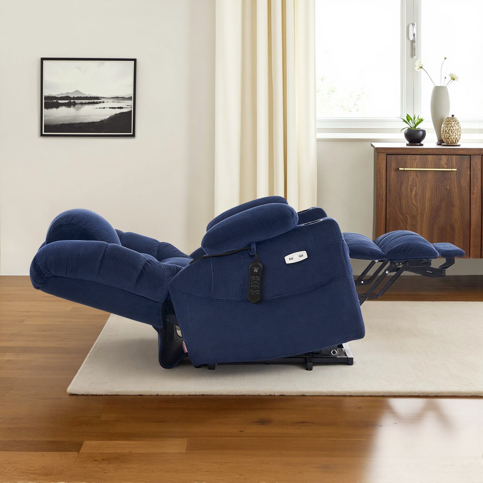 Power Lift Recliner Chair for Elderly, Triple Motor, Massage and Heat, Fabric 7634|7631|7632|R7635