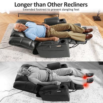 Power Lift Recliner Chair for Elderly, Dual Motor, Massage and Heat, Faux Leather 7634|R7635