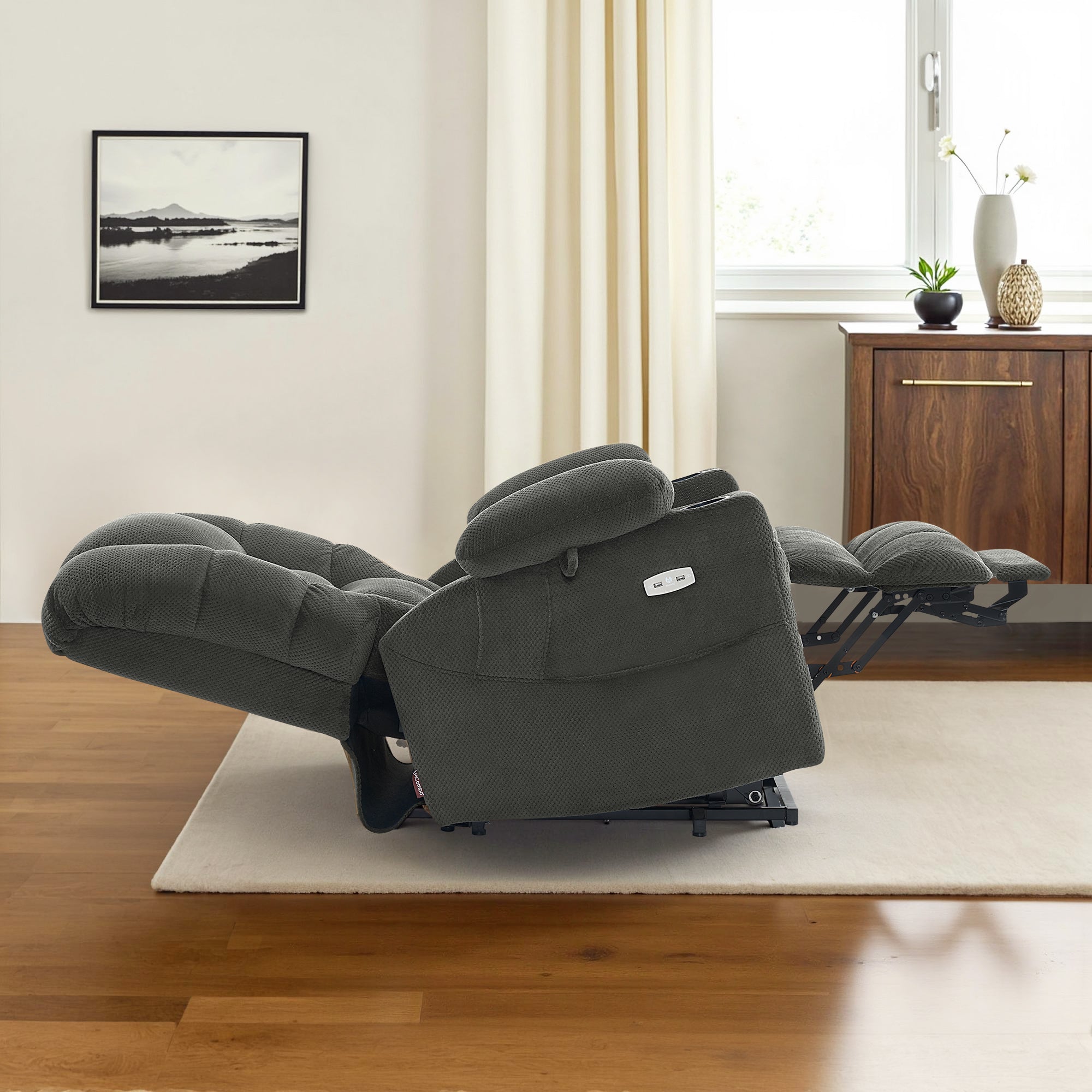Power Lift Recliner Chair for Elderly, Dual Motor, Massage and Heat, Fabric 7634|7631|R7635