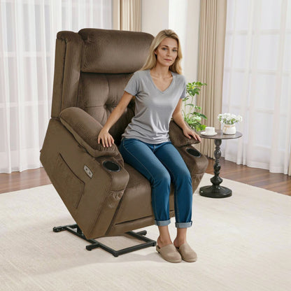 Power Lift Recliner Chair, Triple Motor, Massage and Heat, Fabric 7661|7662|7664