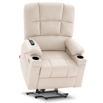 Power Lift Recliner Chair for Elderly, Dual Motor, Massage and Heat, Faux Leather 7680|7679|R7688|R7677