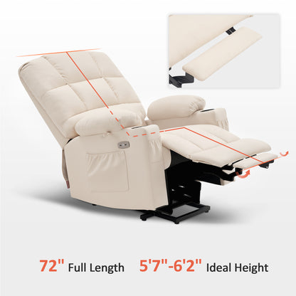 Power Lift Recliner Chair for Elderly, Dual Motor, Massage and Heat, Faux Leather 7680|7679|R7688|R7677