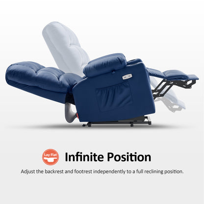 Power Lift Recliner Chair for Elderly, Dual Motor, Massage and Heat, Faux Leather 7680|7679|R7688|R7677