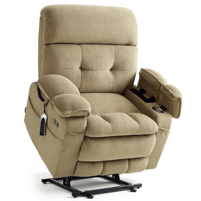 4-Motors Power Lift Recliner, Power Lumbar & Headrest, Massage & Dual Heating, Fabric 7700