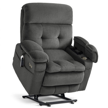 4-Motors Power Lift Recliner, Power Lumbar & Headrest, Massage & Dual Heating, Fabric 7700