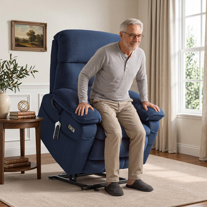 4-Motors Power Lift Recliner, Power Lumbar & Headrest, Massage & Dual Heating, Fabric 7700