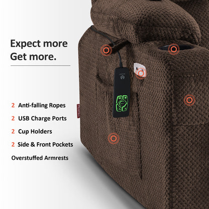 Power Lift Recliner Chair for Elderly, Dual Motor, Massage and Heat, Fabric 7890|7893|7896|R7897|R7891|R7894