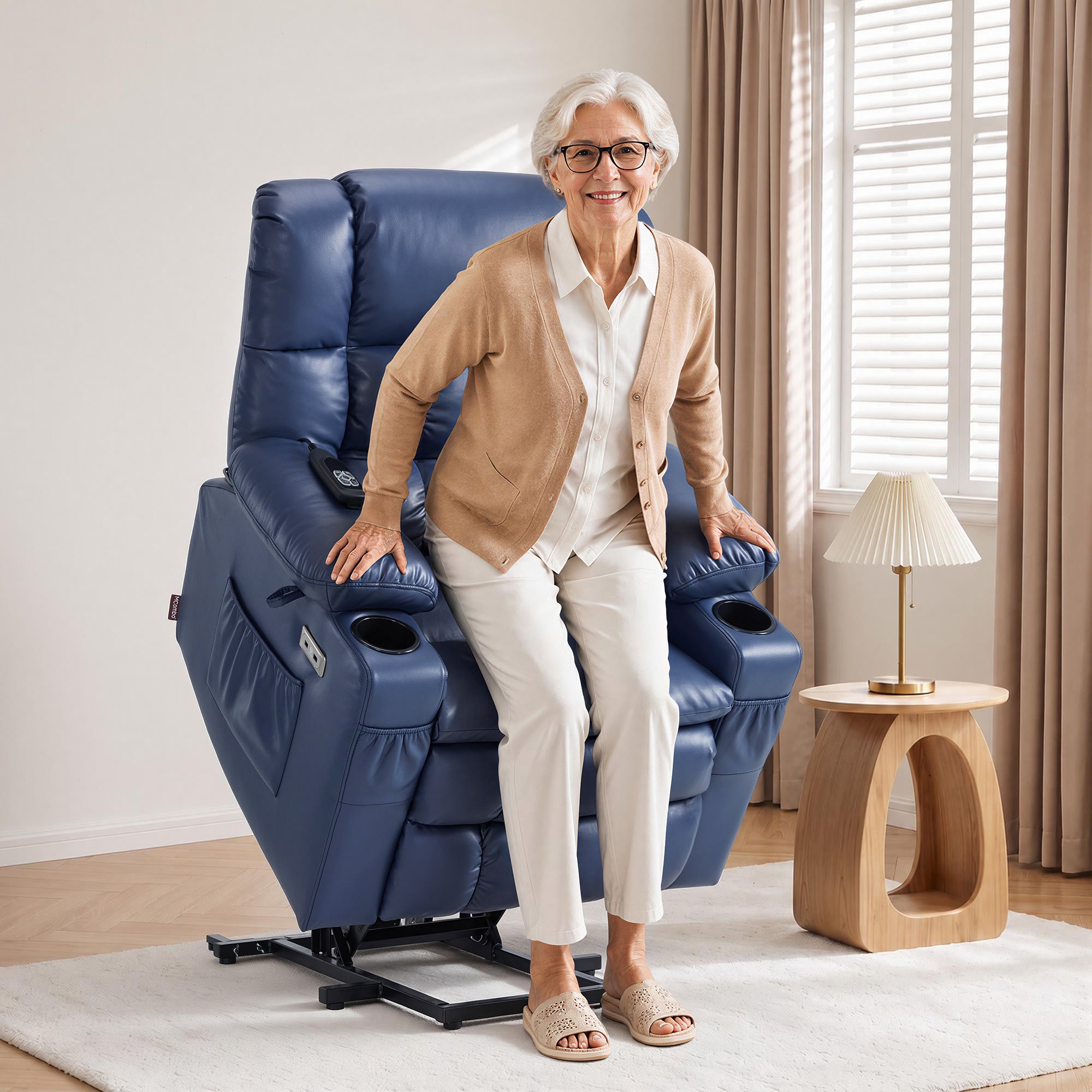 Dual Motor Power Lift Recliner Chair, Massage and Heat, Lay Flat for Sleeping, Faux Leather 7890|7893|7896|R7891|R7897|R7894