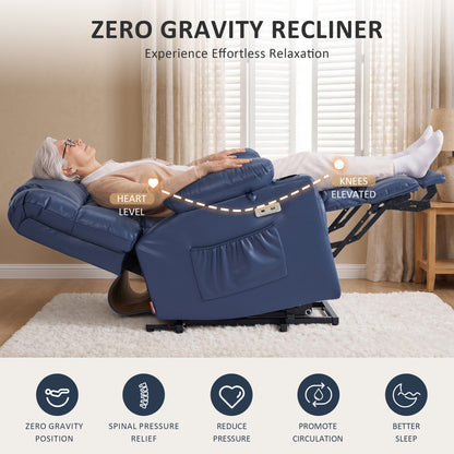 Dual Motor Power Lift Recliner Chair, Massage and Heat, Lay Flat for Sleeping, Faux Leather 7890|7893|7896|R7891|R7897|R7894
