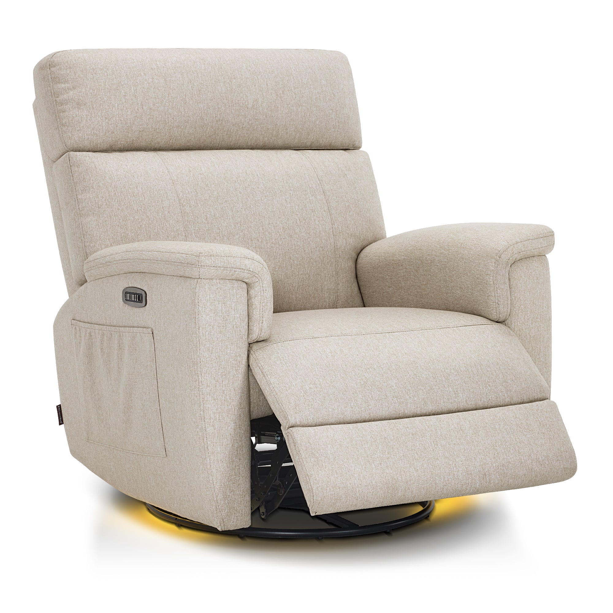 Power Swivel Glider Recliner Nursery Chair, Fabric PR601