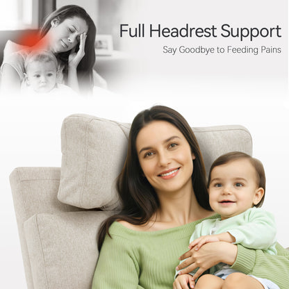 Power Swivel Glider Recliner Nursery Chair, Fabric PR601