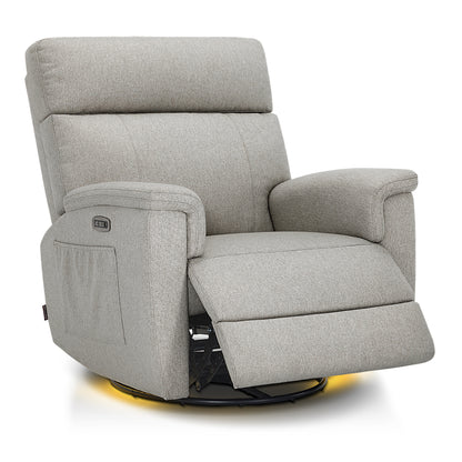 Power Swivel Glider Recliner Nursery Chair, Fabric PR601