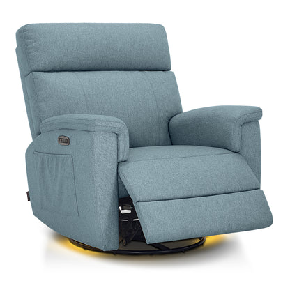 Power Swivel Glider Recliner Nursery Chair, Fabric PR601