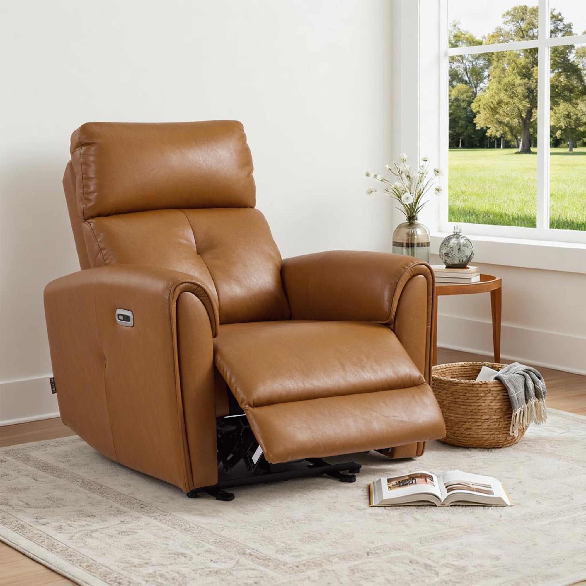 Zero Wall Hugger Recliners Chair for small space, Faux Leather PR699
