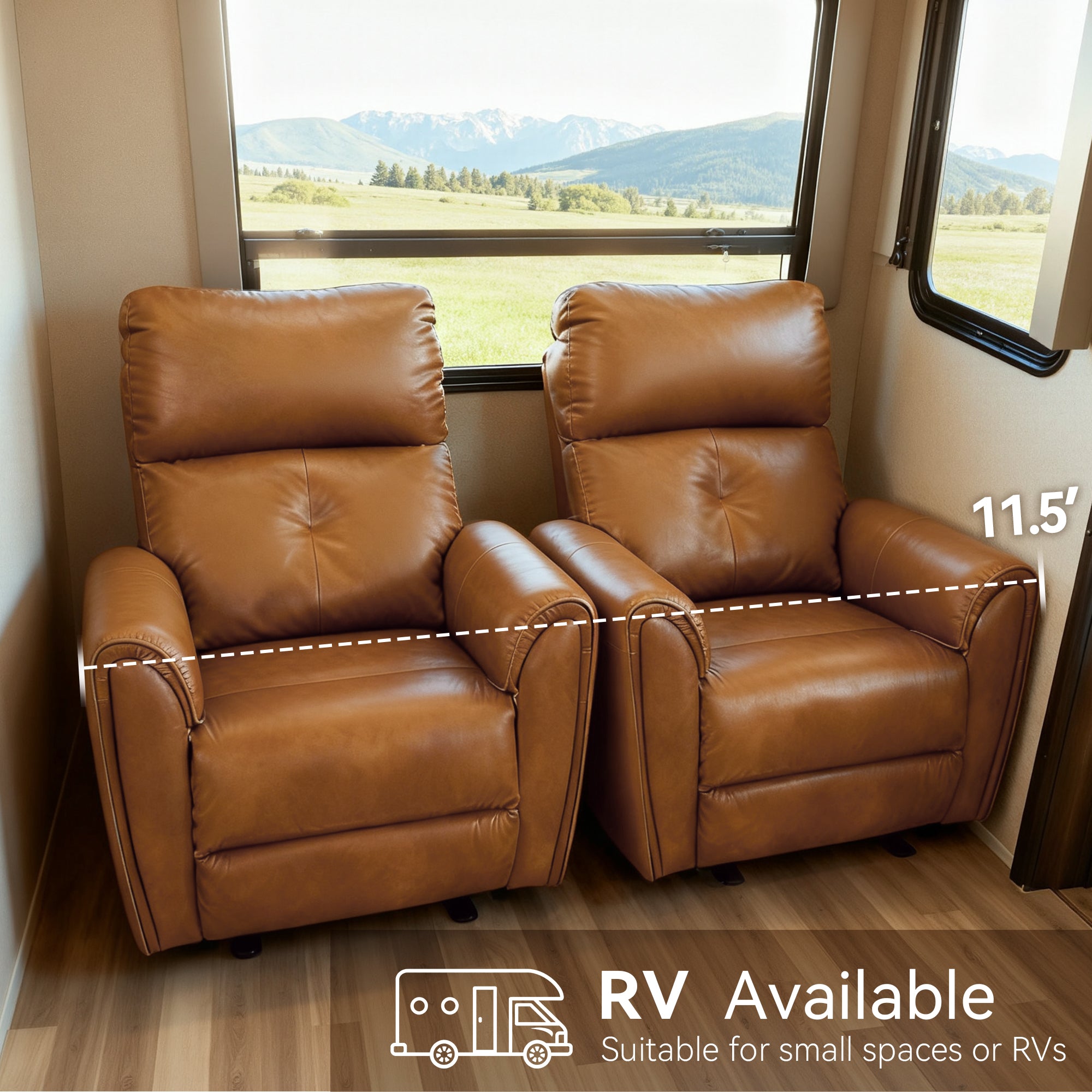 Zero Wall Hugger Recliners Chair for small space, Faux Leather PR699