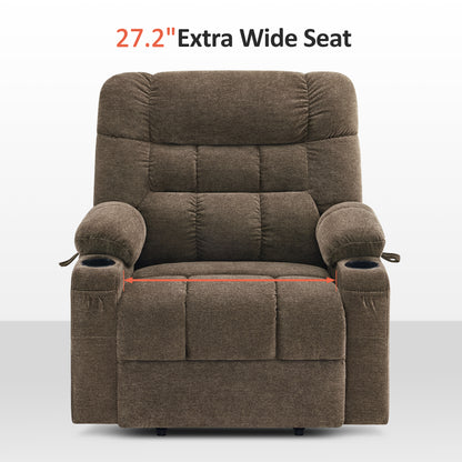 Power Lift Recliner Chair for Elderly, Dual Motor, Massage and Heat, Fabric R7070