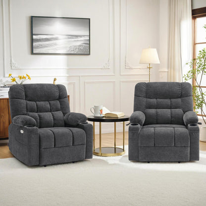 Power Lift Recliner Chair for Elderly, Dual Motor, Massage and Heat, Fabric R7070