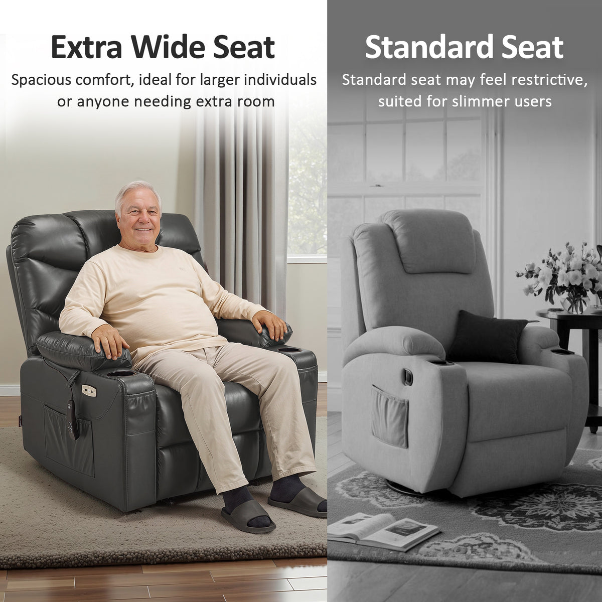 Power Lift Recliner Chair for Elderly, Faux Leather 7287|R7289|7283